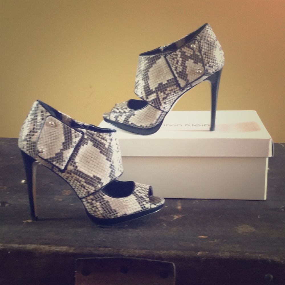 Calvin Klein Lenora Classic Python Heels